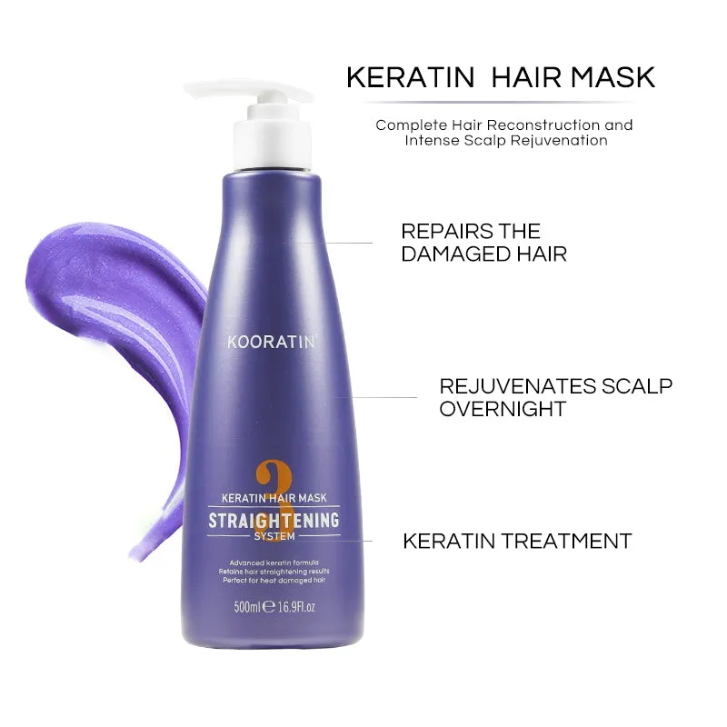 Kooratin Keratin Hair Mask Straightening System 500ml Formaldehyde Free Range