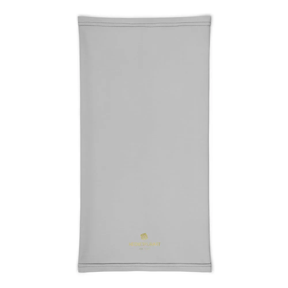 Light Grey Washable Face Mask Shield, Reusable Neck Warmer Bandana, Headband-Made in USA/EU