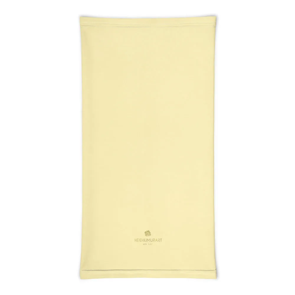 Light Yellow Washable Face Masks Shield, Reusable Neck Warmer Bandana-Made in USA/EU