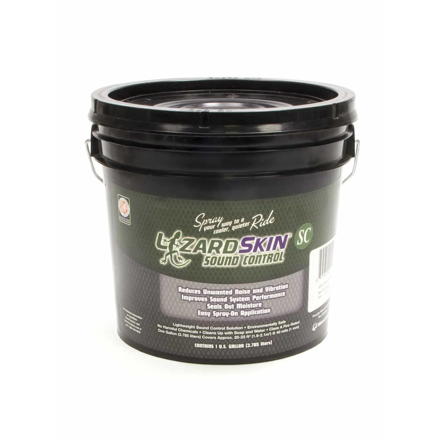 LizardSkin Spray On Sound Barrier Acrylic Black 1 gal Bucket - Each