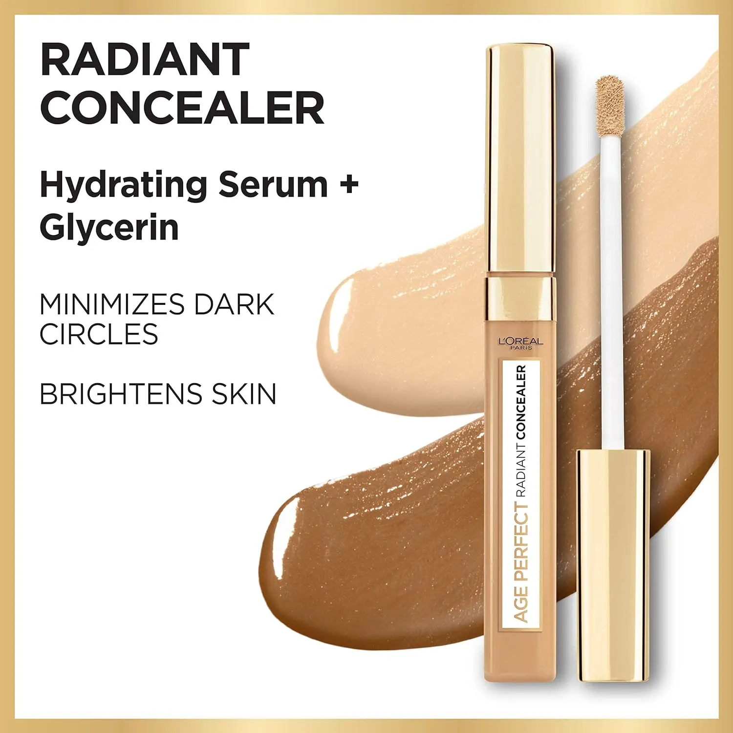 LOral Paris Age Perfect Radiant Concealer with Hydrating Serum and Glycerin, Cappuccino