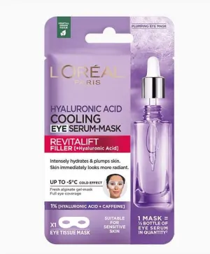 Loreal Paris Revitalift Filler Hyaluronic Acid Cooling Eye Serum Mask