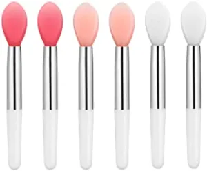 Lurrose 6pcs Silicone Lip Brushes Small Makeup Brushes Applicator for Lip Mask Oil