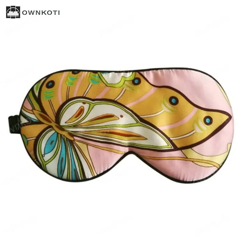 Luxurious Printed Silk Blackout Sleep Eye Mask
