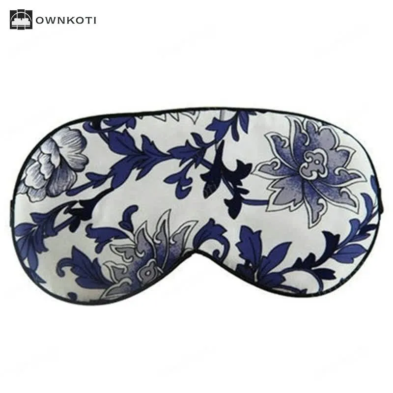 Luxurious Printed Silk Blackout Sleep Eye Mask
