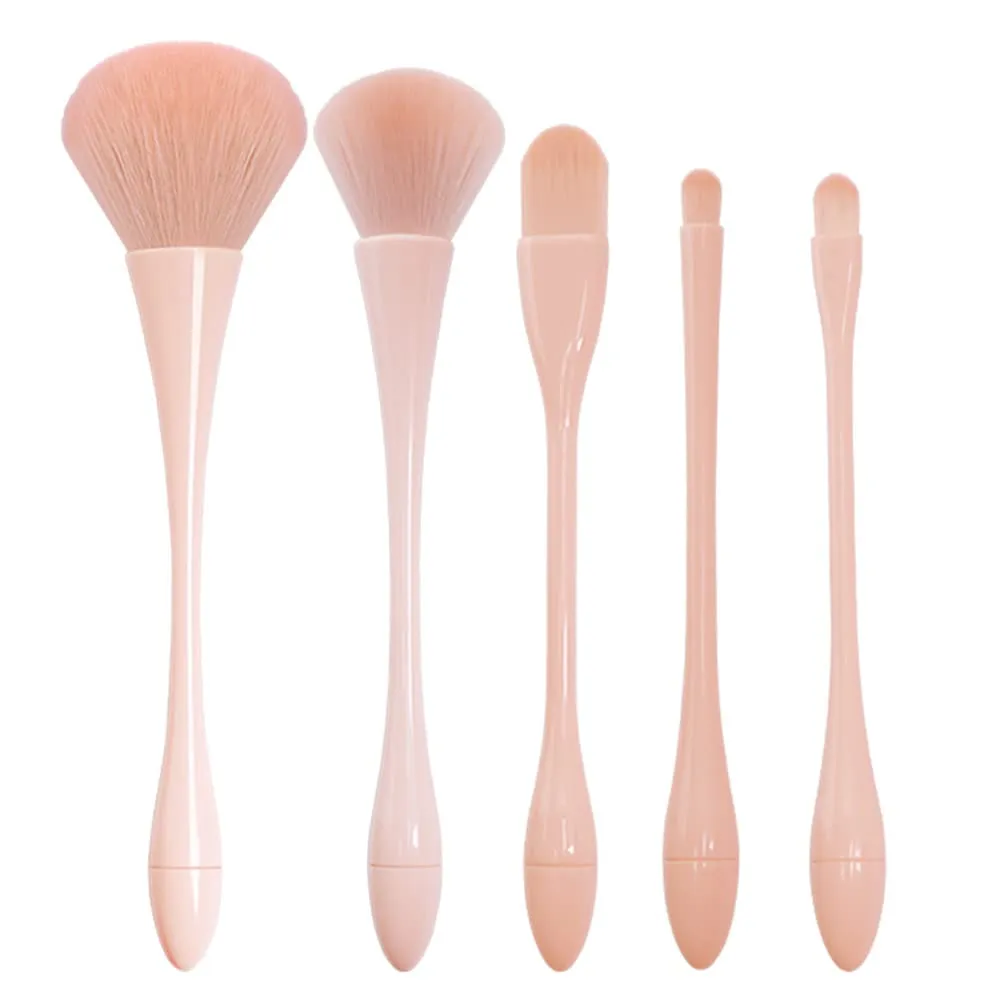 Makeup Brush Kits Portable Soft Hair Makeup Tools Include Loose Powder Brush Blush Brush Foundation Brush Profile Highlight Brush Eyebrow Brush (5 pieces set   OPP package)