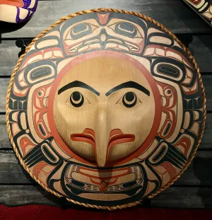 Mask- D. A. Boxley; Cedar & Cedar Bark Rope, Eagle with Beak, Circle Panel