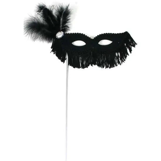 Mask on Stick w/Fringe