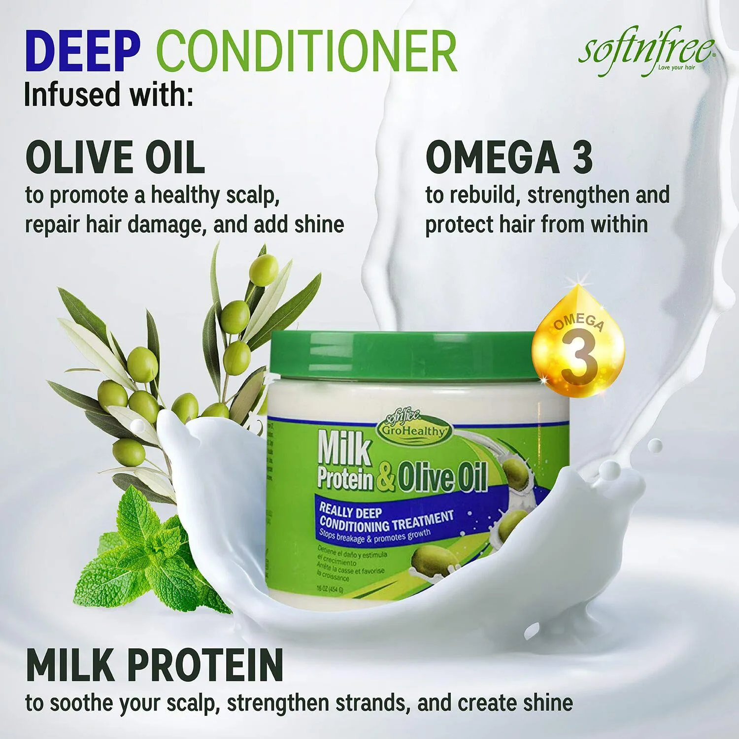 Milk Protein & Olive Oil Hair Deep Conditioning Treatment Hair Mask