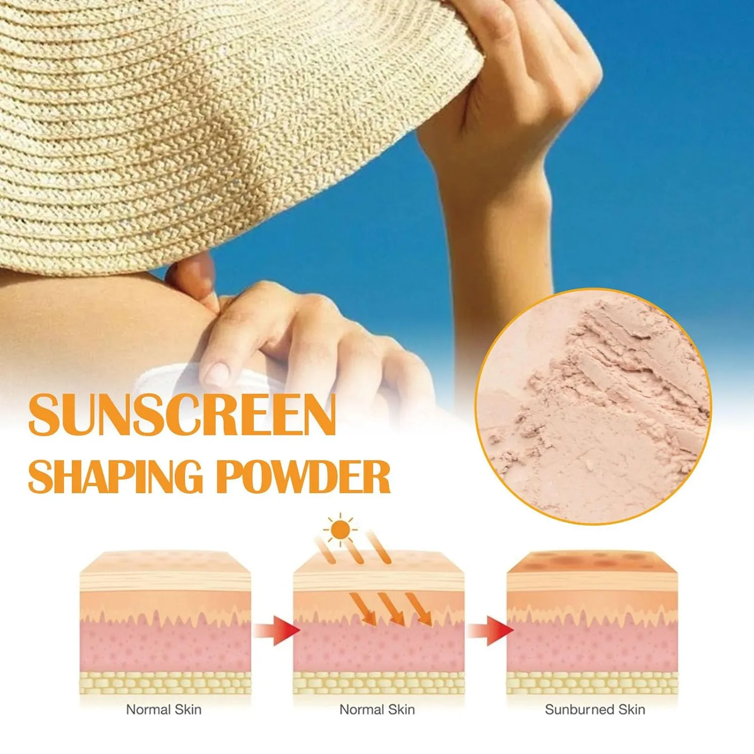 Mineral Sunscreen Setting Powder SPF 35, Translucent Brush Sunscreen Powder for Face & Scalp,Long Lasting Lightweight Breathable, Oil Control Natural Finish, for All Skin (3PC, 8g)