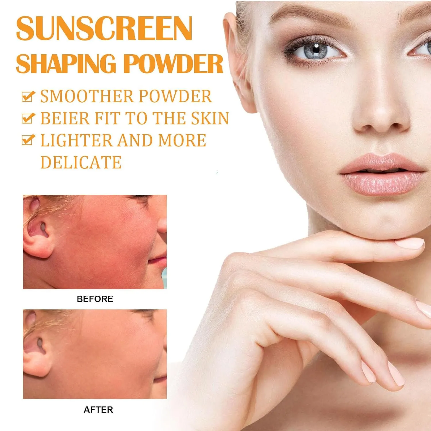 Mineral Sunscreen Setting Powder SPF 35, Translucent Brush Sunscreen Powder for Face & Scalp,Long Lasting Lightweight Breathable, Oil Control Natural Finish, for All Skin (3PC, 8g)