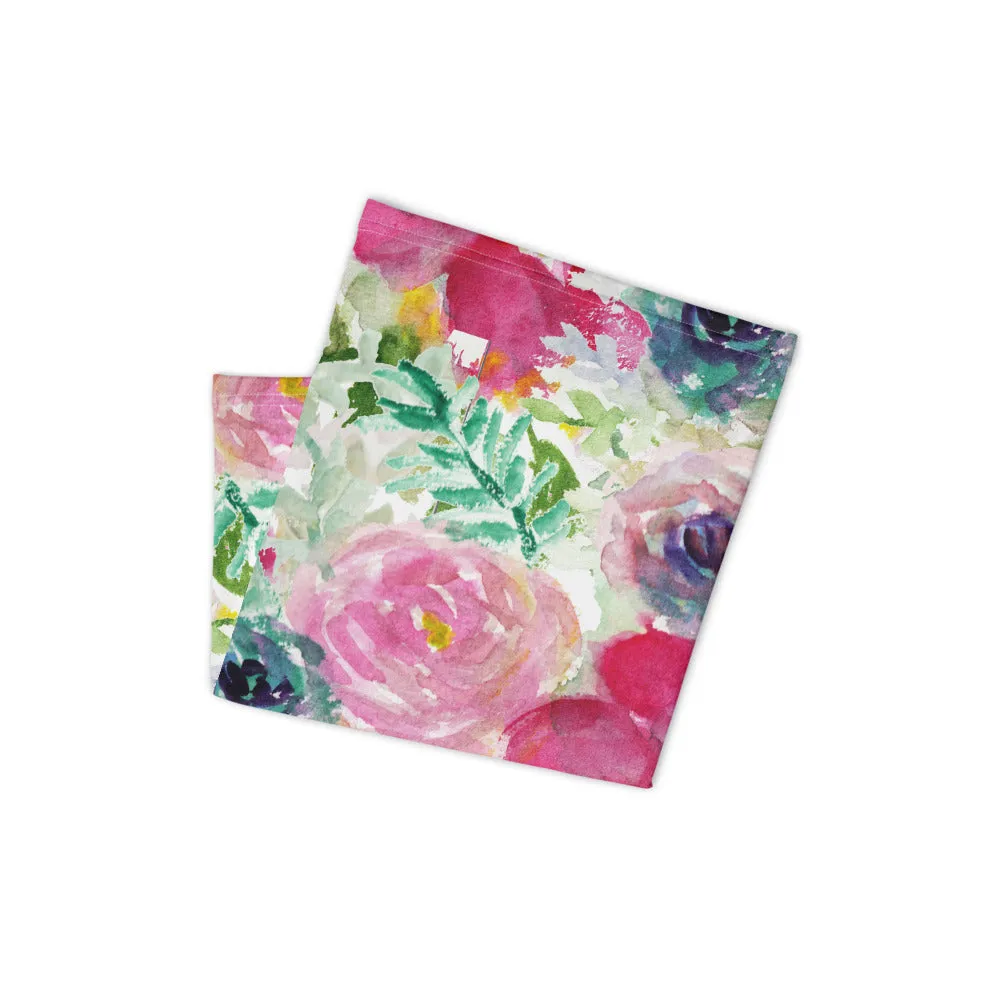 Mixed Floral Face Mask, Face Cover Shield, Reusable Washable Bandana-Made in USA/EU