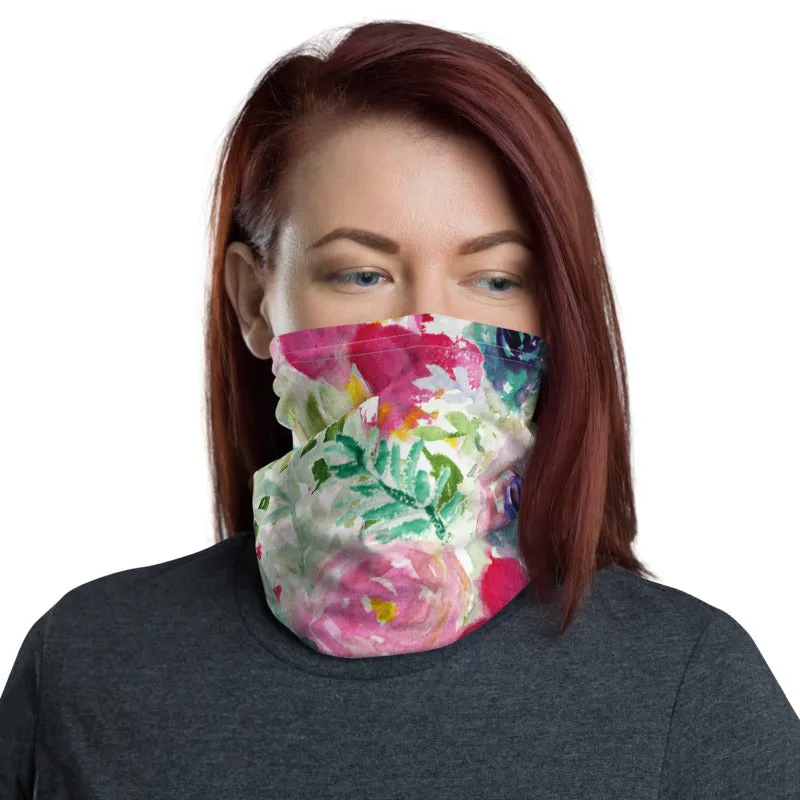 Mixed Floral Face Mask, Face Cover Shield, Reusable Washable Bandana-Made in USA/EU