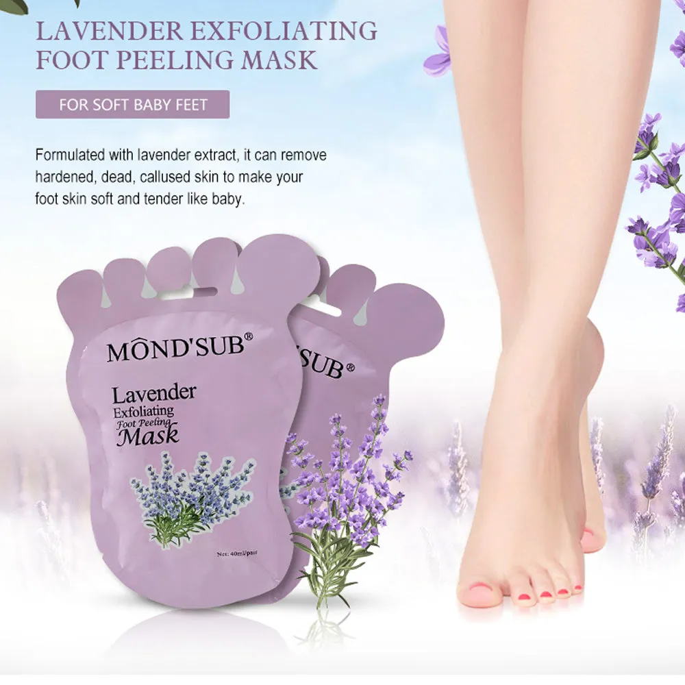 MOND' SUB 4 Pieces Lavender Peeling Foot Masks That Moisturize The Heels.