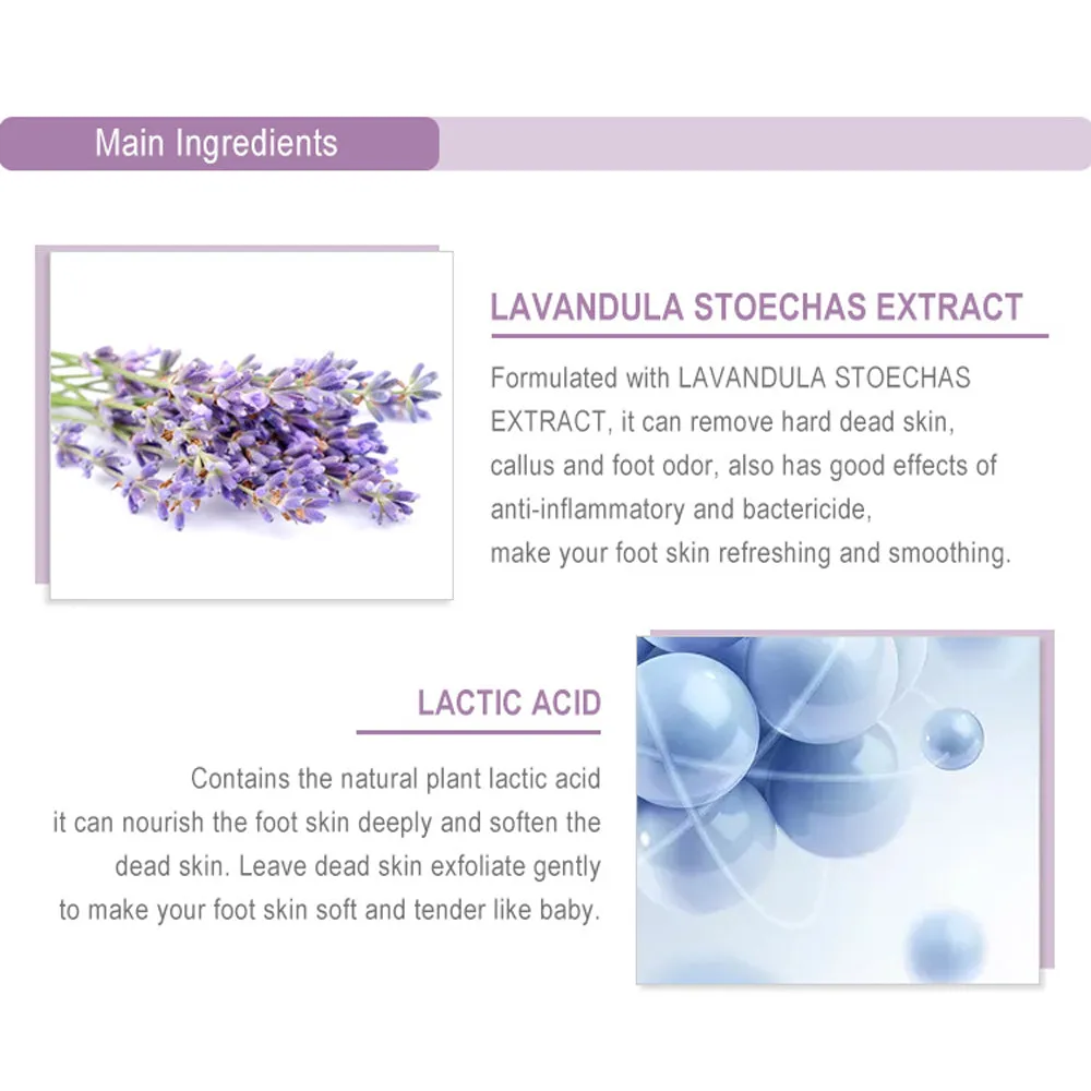 MOND' SUB 4 Pieces Lavender Peeling Foot Masks That Moisturize The Heels.