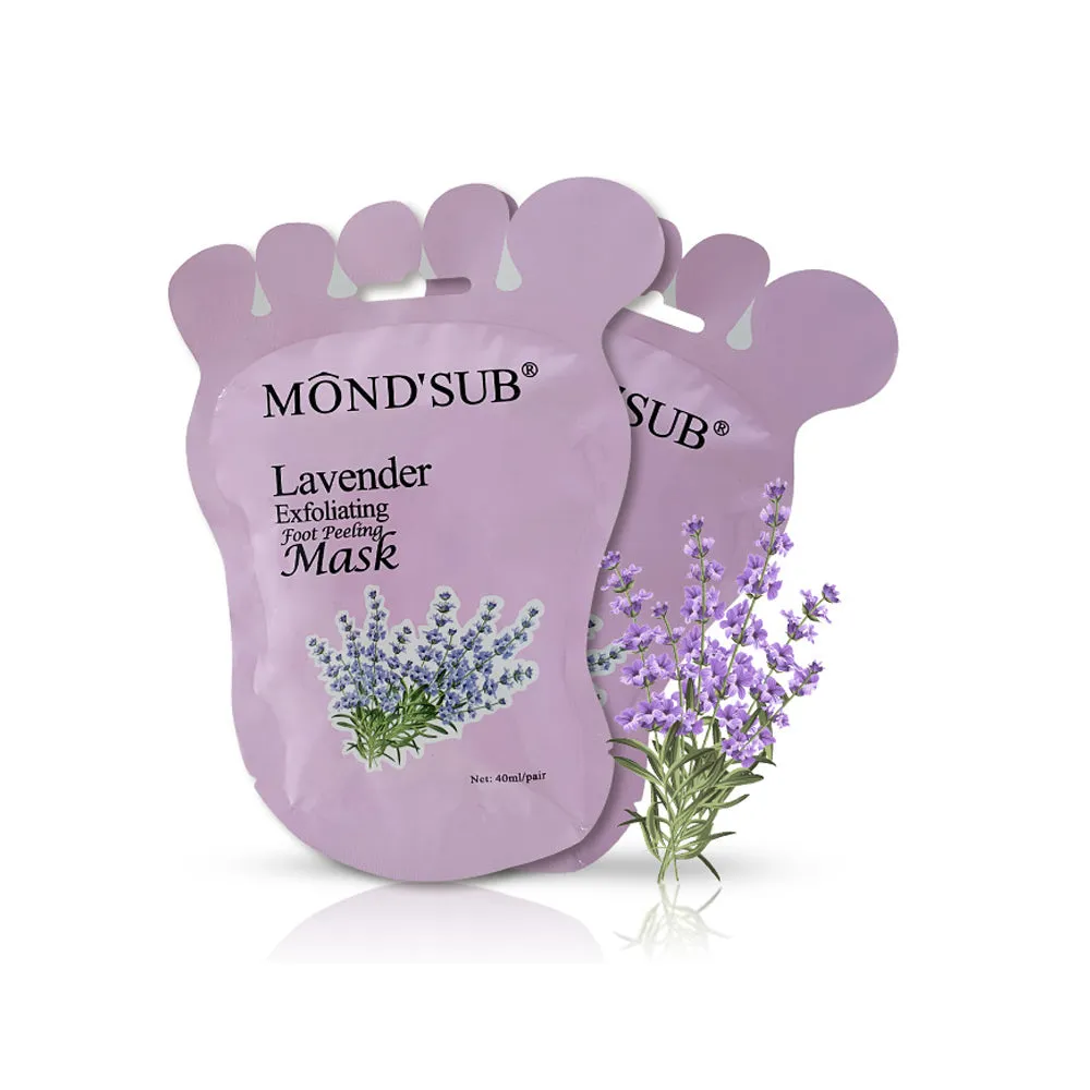 MOND' SUB 4 Pieces Lavender Peeling Foot Masks That Moisturize The Heels.