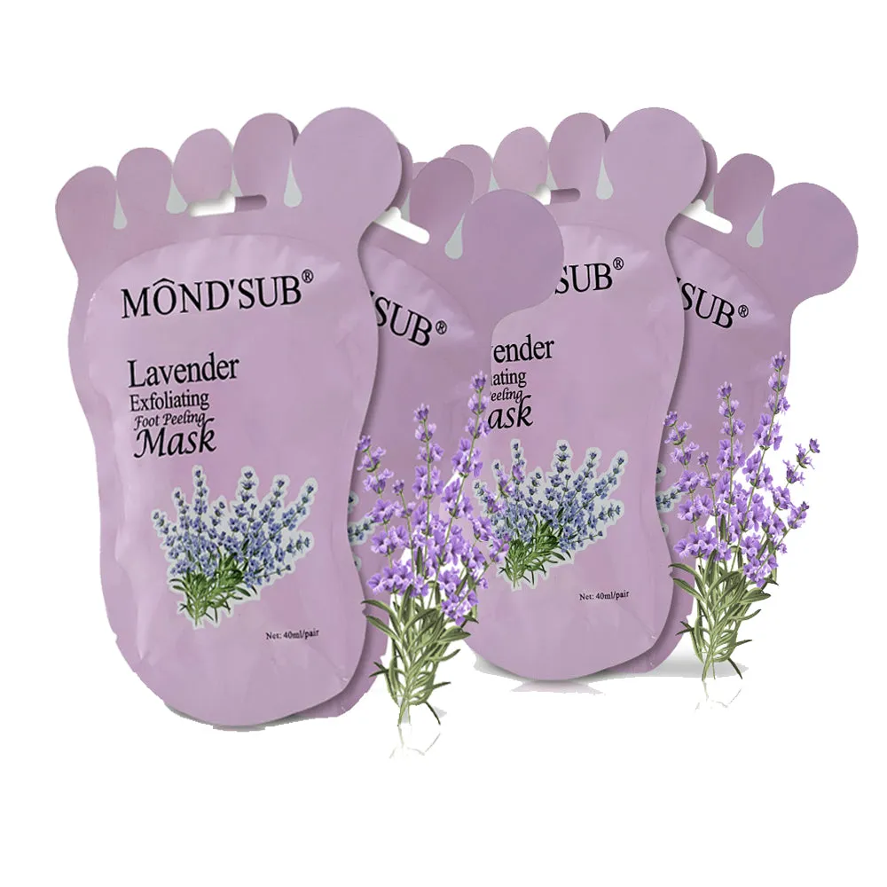 MOND' SUB 4 Pieces Lavender Peeling Foot Masks That Moisturize The Heels.