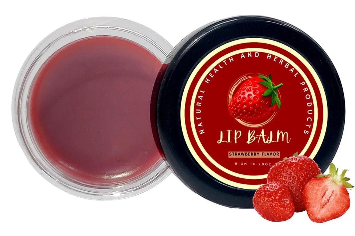 Natural Health and Herbal products Exotic Strawberry Fusion Lip Revitalizer Soft Lips Natural Liptint bibirkering 12 Hrs Miniaturization, Long Lasting, Romantic, Kissable, Smooth Enriched, LipCare- 8g