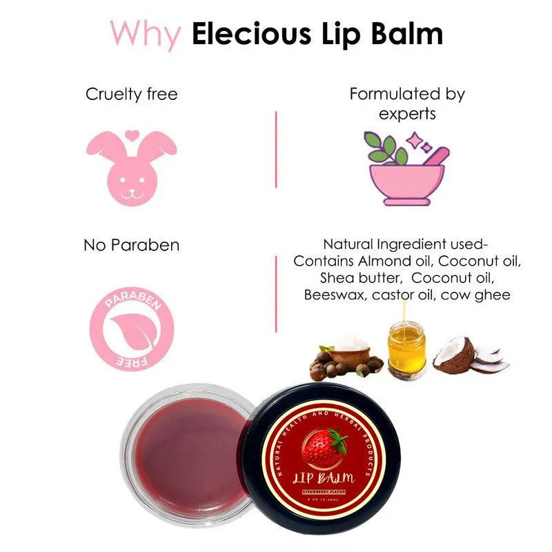 Natural Health and Herbal products Exotic Strawberry Fusion Lip Revitalizer Soft Lips Natural Liptint bibirkering 12 Hrs Miniaturization, Long Lasting, Romantic, Kissable, Smooth Enriched, LipCare- 8g