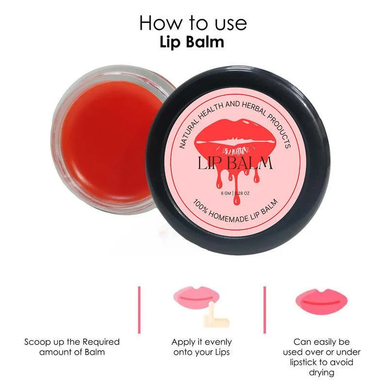 Natural Health and Herbal products Juicy Water-Melon Delight Lip Balm: Keep Your Lips Fresh Hydrated Moisturization 12 Hrs Miniaturization, Long Lasting, Romantic, Kissable, Smooth Enriched, Care- 8g