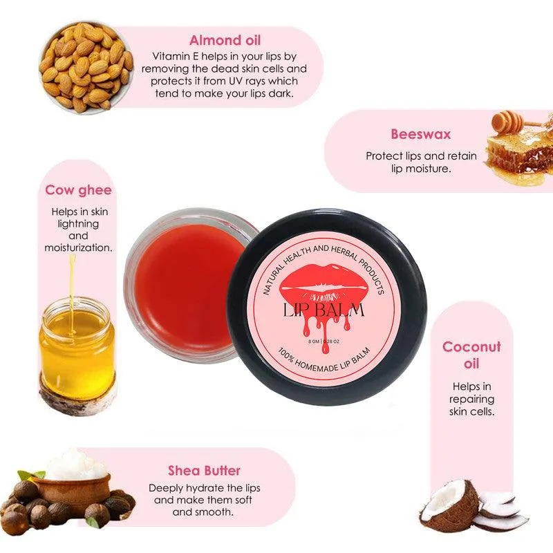 Natural Health and Herbal products Juicy Water-Melon Delight Lip Balm: Keep Your Lips Fresh Hydrated Moisturization 12 Hrs Miniaturization, Long Lasting, Romantic, Kissable, Smooth Enriched, Care- 8g