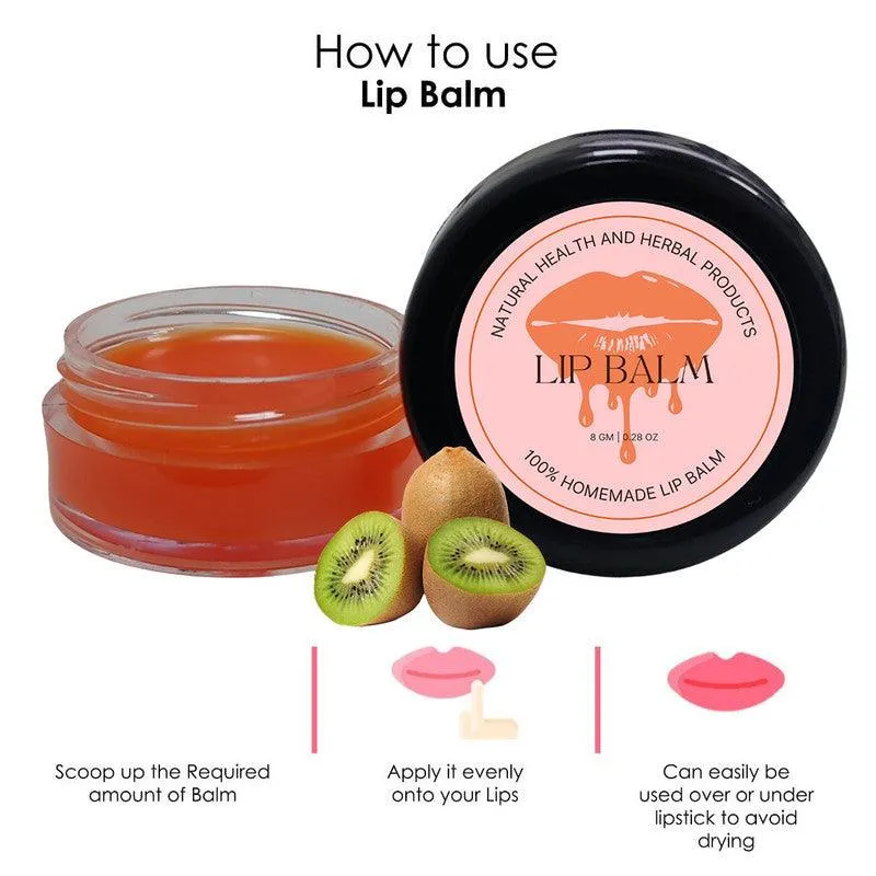 Natural Health and Herbal products Tropical Kiwi Temptation Lip Care: A Taste of Paradise Moisturization 12 Hours 12 Hrs Miniaturization, Long Lasting, Romantic, Kissable, Smooth Enriched, LipCare- 8g