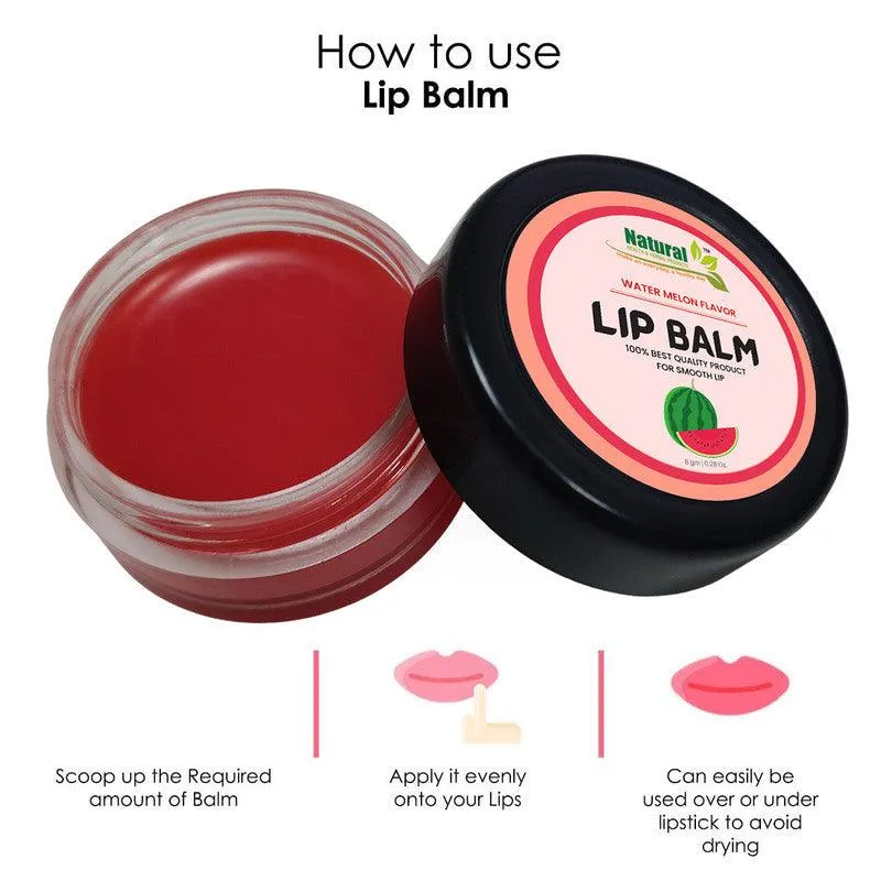 Natural Health and Herbal products Tropical Twist Lip Balm: Water-Melon Flavor in a Vibrant Red Tinted Natural 12 Hrs Miniaturization, Long Lasting, Romantic, Kissable, Smooth Enriched, Lip Care- 8g