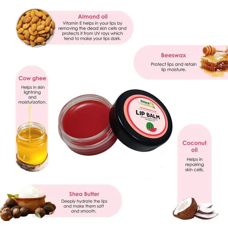 Natural Health and Herbal products Tropical Twist Lip Balm: Water-Melon Flavor in a Vibrant Red Tinted Natural 12 Hrs Miniaturization, Long Lasting, Romantic, Kissable, Smooth Enriched, Lip Care- 8g