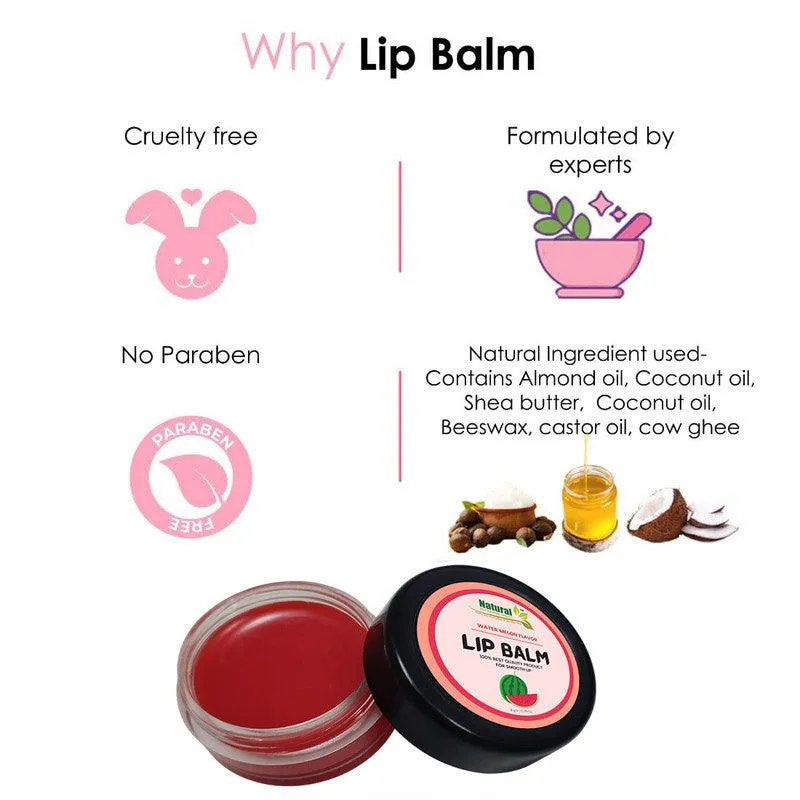Natural Health and Herbal products Tropical Twist Lip Balm: Water-Melon Flavor in a Vibrant Red Tinted Natural 12 Hrs Miniaturization, Long Lasting, Romantic, Kissable, Smooth Enriched, Lip Care- 8g