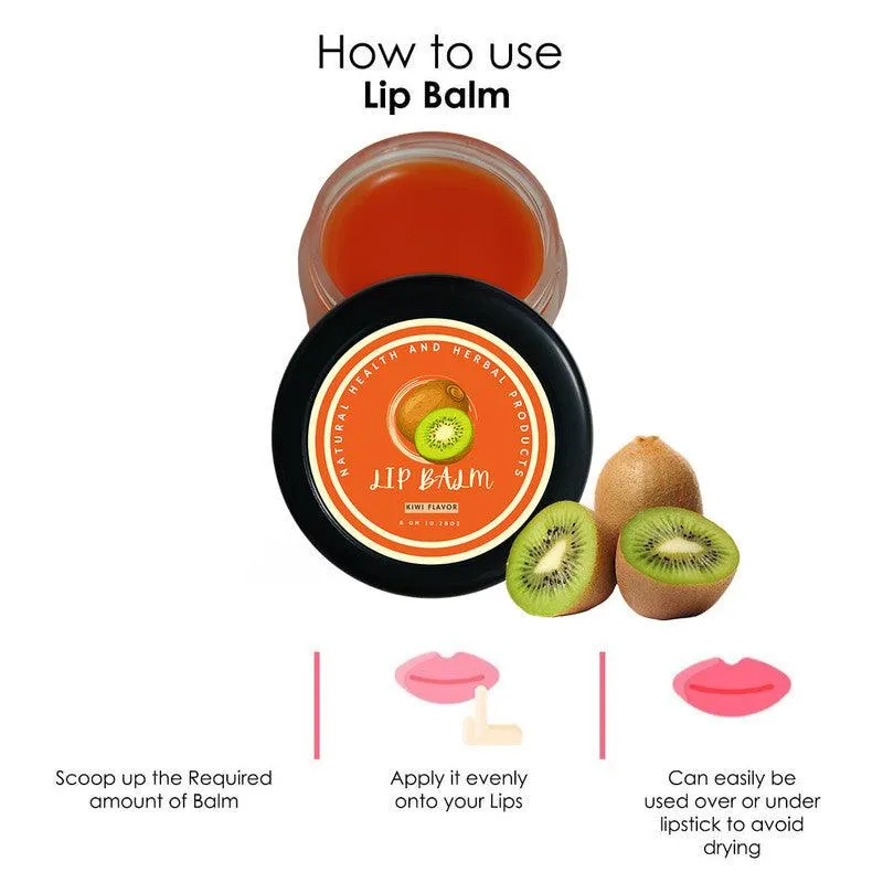 Natural Health and Herbal products Zesty Kiwi Delight Lip Butter - Nourish & Protect bright Lips Orange Color 12 Hrs Miniaturization, Long Lasting, Romantic, Kissable, Smooth Enriched, Lip Care- 8g