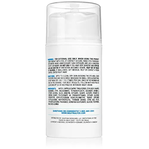 Neutralyze Brightening Dark Spot Remover for Face - Maximum Strength Dark Spot Corrector, Brightening Serum & Fade Cream - Melasma Treatment for Face with Vitamin C, Niacinamide & Arbutin (90  Day)