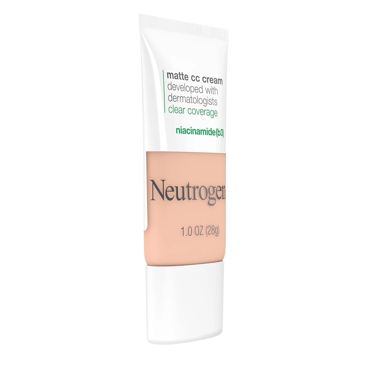 Neutrogena Clear Coverage Flawless Matte CC Cream, Full-Coverage Color Correcting Cream Face Makeup with Niacinamide (b3), Hypoallergenic, Oil Free & Fragrance Free, Alabaster, 1 oz