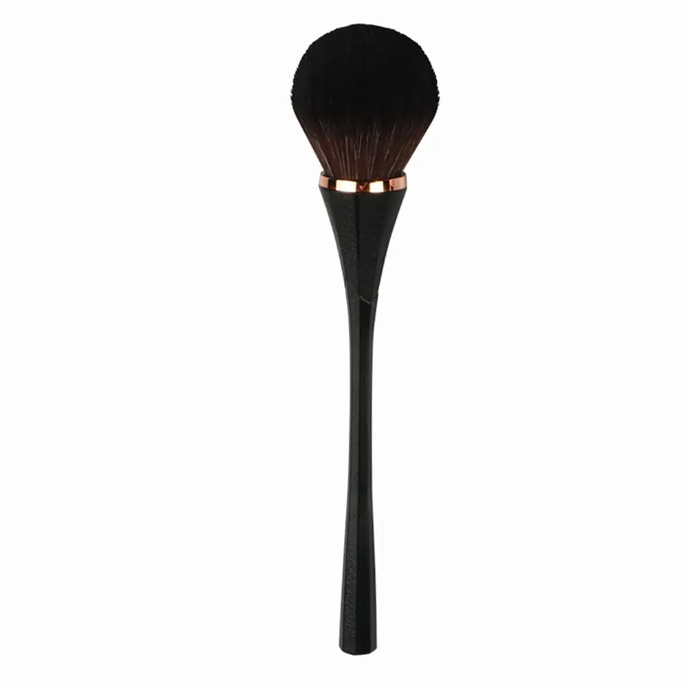 New Makeup Brush Single Genuine Leather Texture Soft Hair Large Small Waist Blush Loose Powder Brush Makeup Brush Beauty Brush Single Makeup Brush Pink and Black Colors Contouring Brush (black)