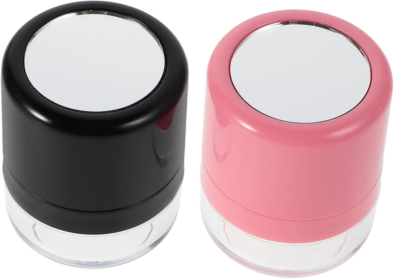 NOLITOY 2pcs Refillable Loose Powder Container with Mirror Sponge Applicator Empty Makeup Case for Dry Shampoo Hair Volume Control for Daily Use Travel