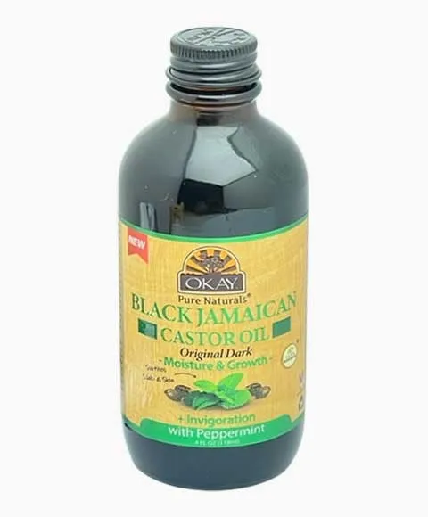 Okay Black Jamaican Original Dark Castor Oil With Peppermint
