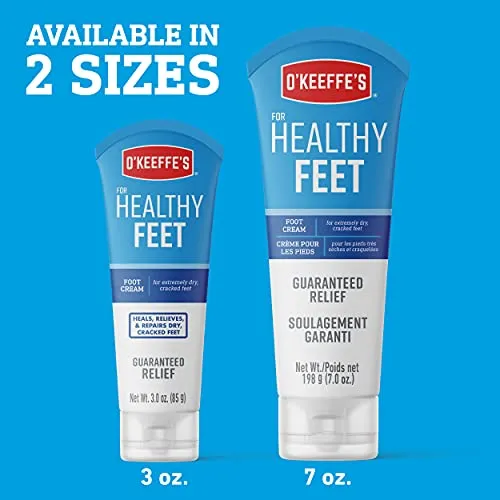 O'Keeffe's Healthy Feet Foot Cream, Relieves and Repairs Extremely Dry Cracked Feet, Instantly Boosts Moisture, 7 oz / 198 g, Tube, (Pack of 1) 106397, white