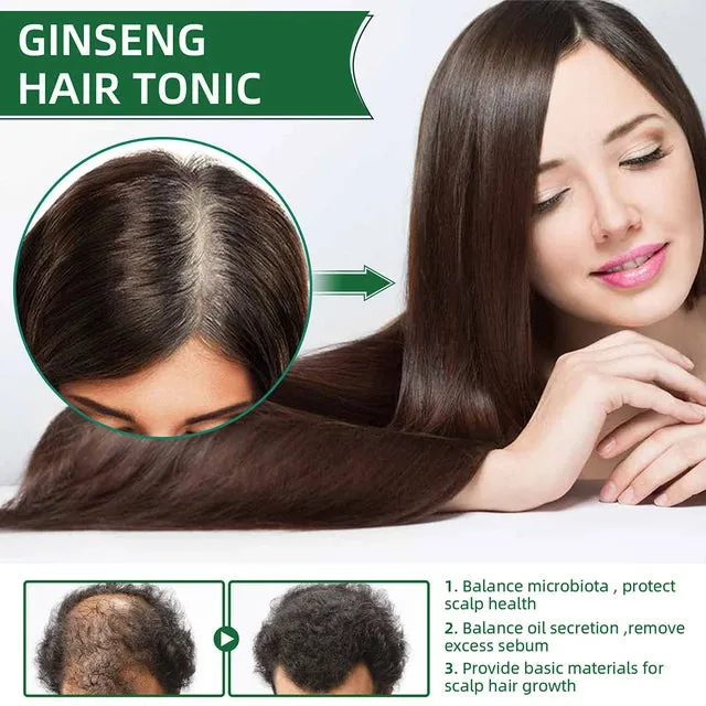 OUHOE 100ml Hair Growth Liquid Unisex Ginseng Essences Scalp Treatment Hair Regrowth Tonic