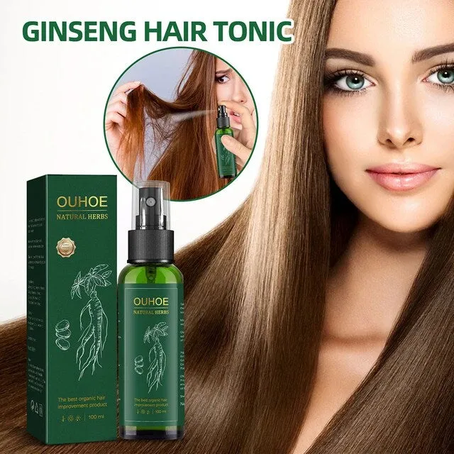 OUHOE 100ml Hair Growth Liquid Unisex Ginseng Essences Scalp Treatment Hair Regrowth Tonic