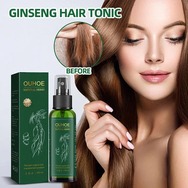 OUHOE 100ml Hair Growth Liquid Unisex Ginseng Essences Scalp Treatment Hair Regrowth Tonic