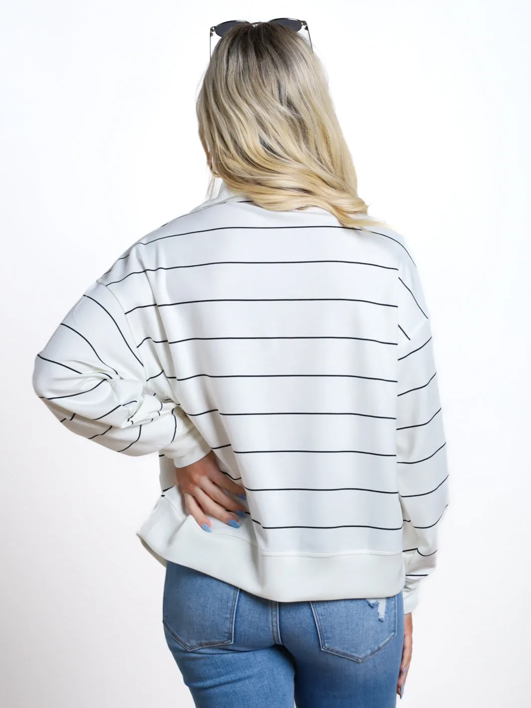 Outside The Lines Quarter Zip Mock Neck Pullover