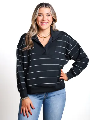 Outside The Lines Quarter Zip Mock Neck Pullover