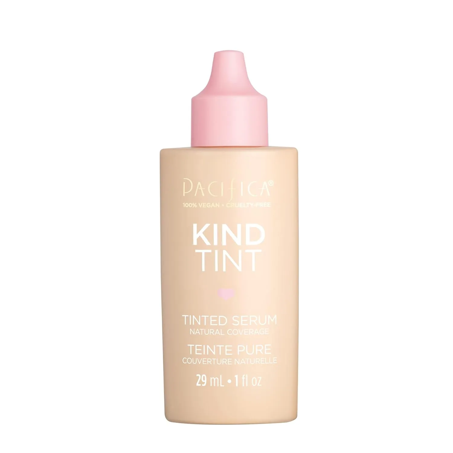 Pacifica Tinted Moisturizer  Kind Tint Serum, Lightweight Hydrating Foundation with Vegan Collagen & Hyaluronic Acid for Dewy Glow, Buildable Coverage, Vegan, 1 fl oz (Shade 19)