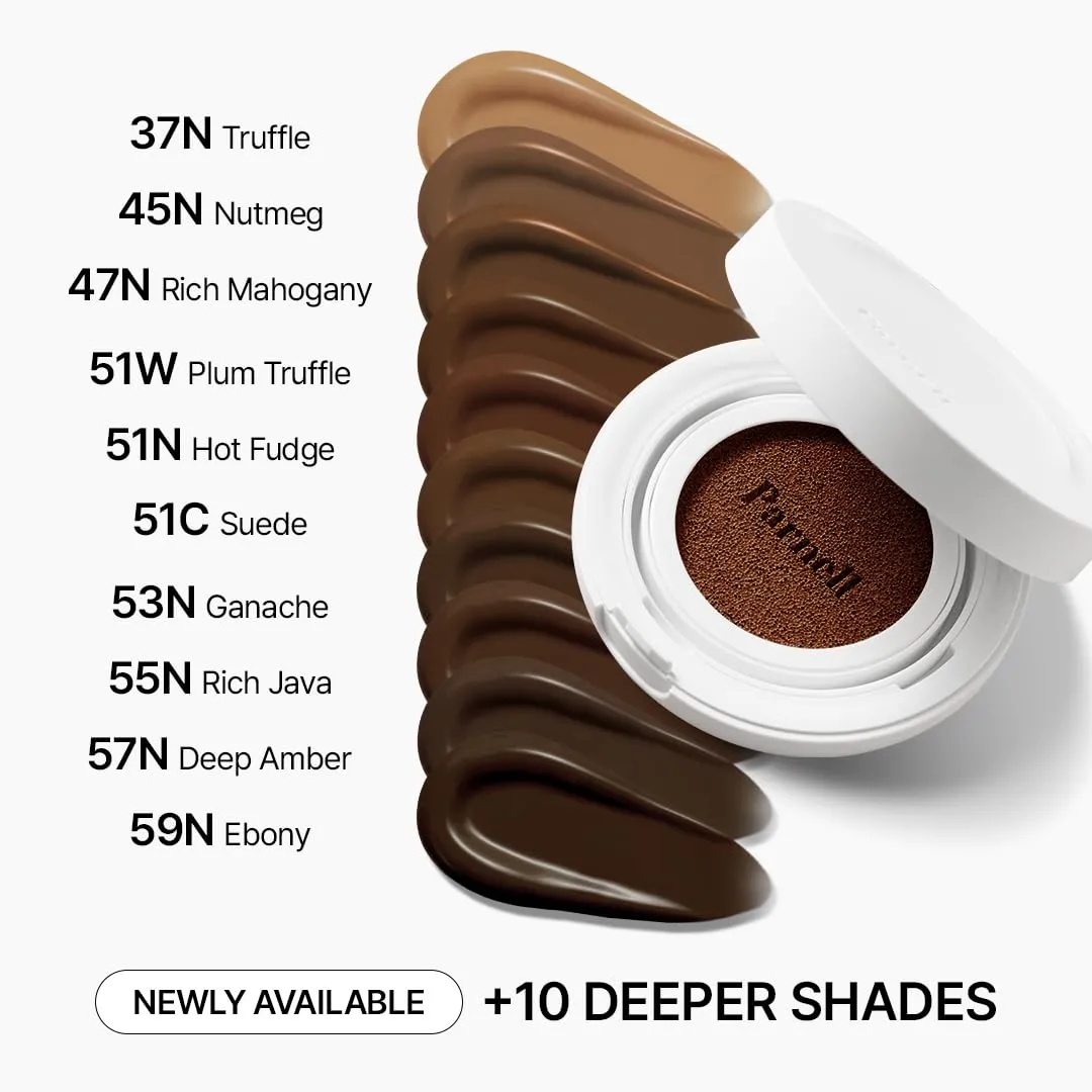 Parnell Cicamanu Serum Cushion - Moisturizing Foundation for Soothing, Coverage, Glass Skin and Lightweight for Sensitive and Dry Skin Pearl Skin (0.52 Fl Oz) (13C)