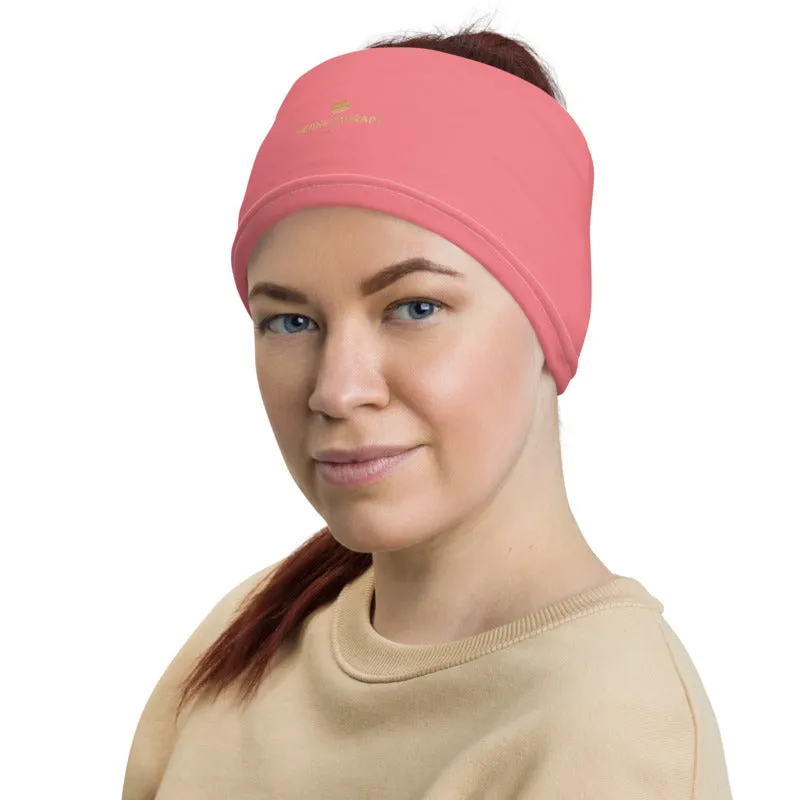Peach Pink Washable Face Mask Shield, Reusable Neck Warmer Bandana, Headband-Made in USA/EU