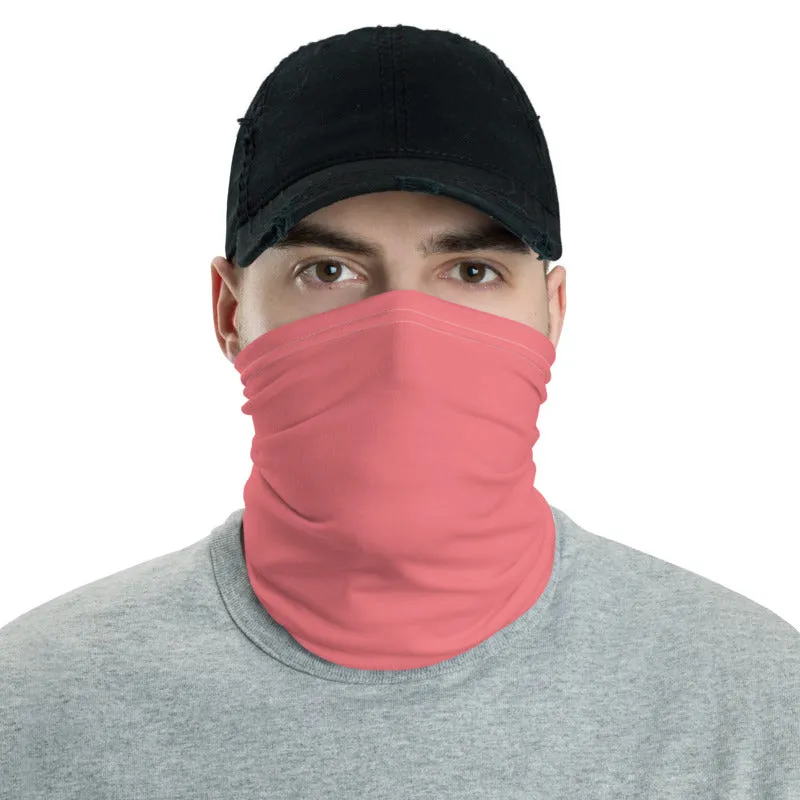 Peach Pink Washable Face Mask Shield, Reusable Neck Warmer Bandana, Headband-Made in USA/EU