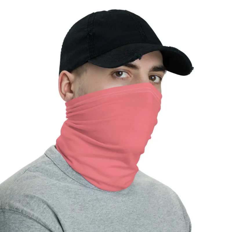 Peach Pink Washable Face Mask Shield, Reusable Neck Warmer Bandana, Headband-Made in USA/EU