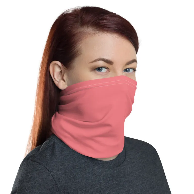 Peach Pink Washable Face Mask Shield, Reusable Neck Warmer Bandana, Headband-Made in USA/EU