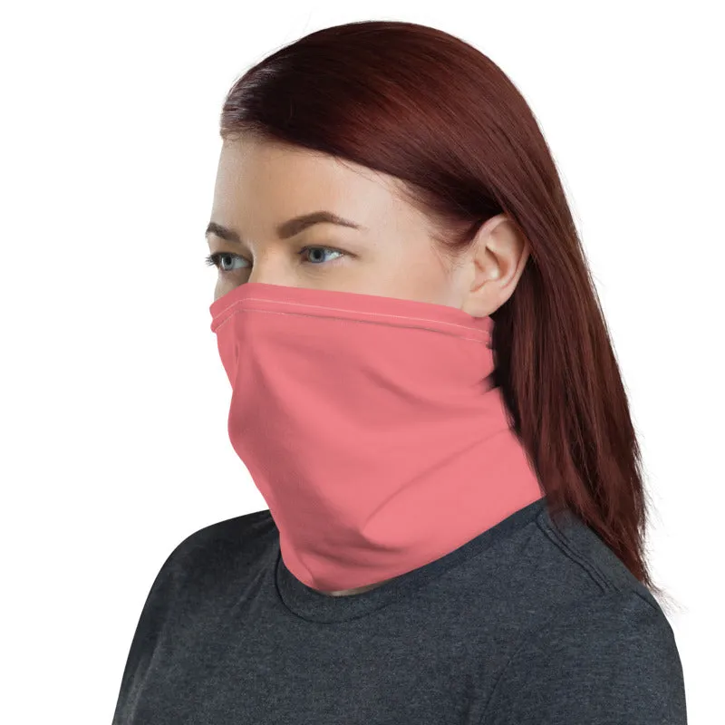 Peach Pink Washable Face Mask Shield, Reusable Neck Warmer Bandana, Headband-Made in USA/EU