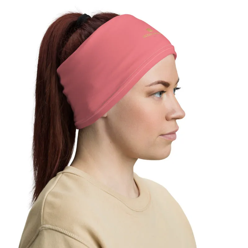Peach Pink Washable Face Mask Shield, Reusable Neck Warmer Bandana, Headband-Made in USA/EU