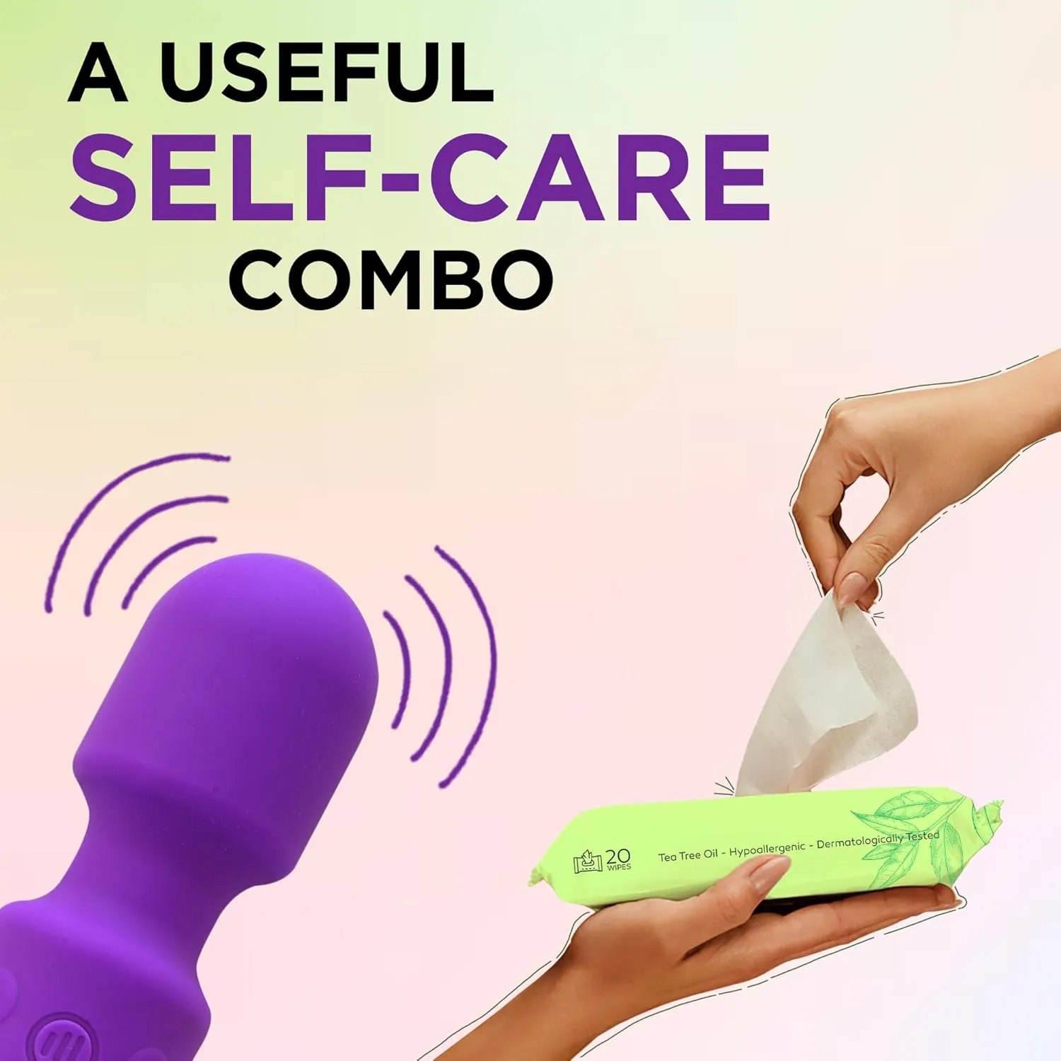 Personal Massager & Intimate Wipes Combo